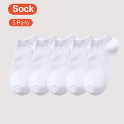5 Pairs Men's Cotton Invisible Socks Breathable Deodorant Solid Color All Cotton Low Cut Invisible Boat Носки мужские