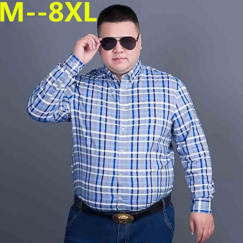 10XL 8XL 6XL 5XL 4XL новое поступление мужская рубашка с длинным рукавом Брендовые