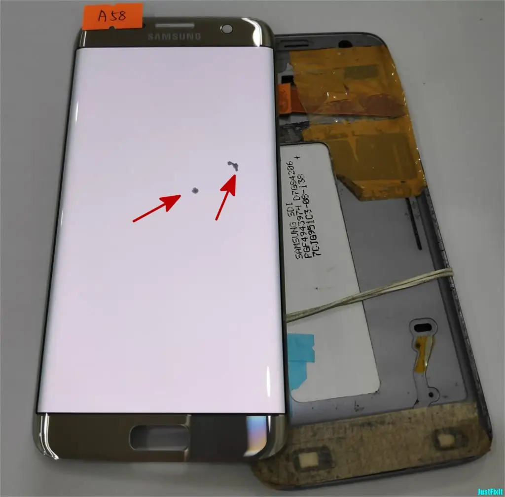 NO.A58silver-noframe Super AMOLED серебристый для samsung Galaxy S7 edge G935F G935A G935FD дефект ЖК-дисплей с сенсорным экраном дигитайзер 5,5'' - Цвет: NO.A58silver-noframe
