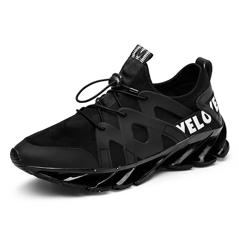 Мужские кроссовки с дышащей сеткой; удобная мужская обувь; zapatillas hombre - Цвет: Черный