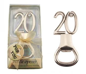 

(20Pcs/lot) Wedding gift for guests of 20 design bottle openers for 20th birthday Party favors and 20th Wedding Anniversary gift