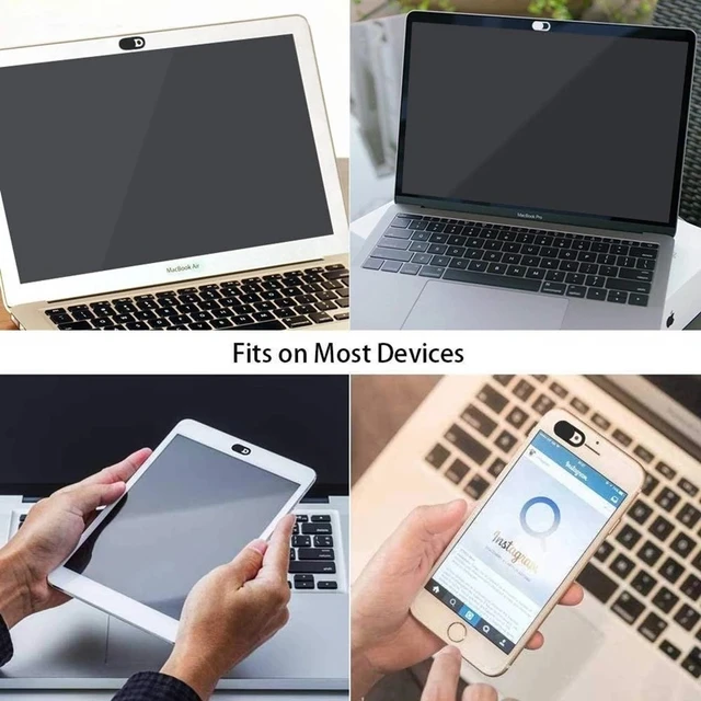 6 Tapas Para Cámara Web | Cubierta Deslizante Privacidad | Para Portátil, Tablet, Móvil | Negro Y Blanco