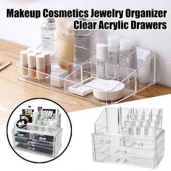 

Acrylic Transparent Drawers Makeup Organizer Lipstick Holder Dust-Proof Cosmetic Storage Box Jewelry Desk Organizer Storage #Y5