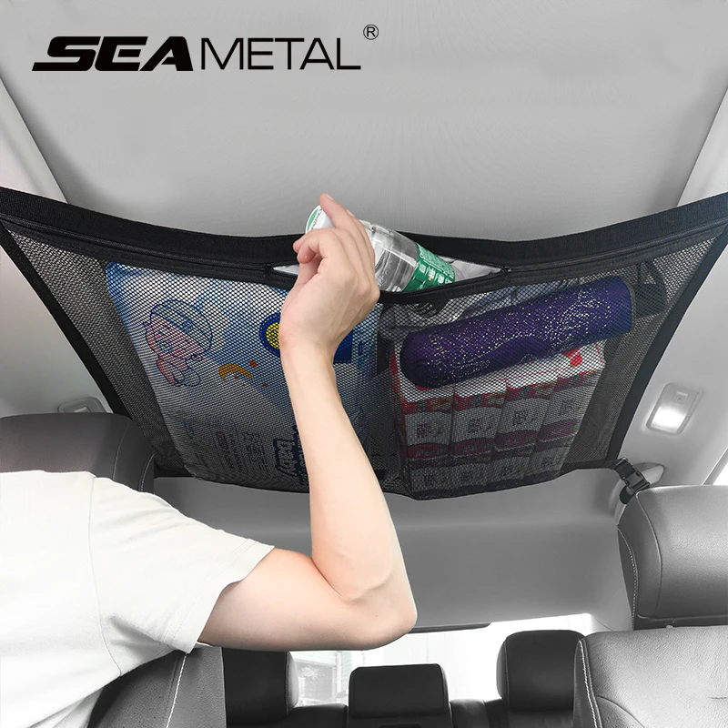 Car Ceiling Storage Net Roof Interior Storage Bag Car Storage Net Car  Interior Cargo Net Bag Sundries Storage Bag - AliExpress