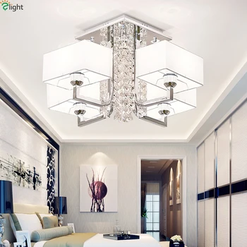 

Modern Lustre Crystal Led Ceiling Lights Novelty Chrome Metal Living Room Led Ceiling Lamp Bedroom Led Ceiling Light Fixtures AC