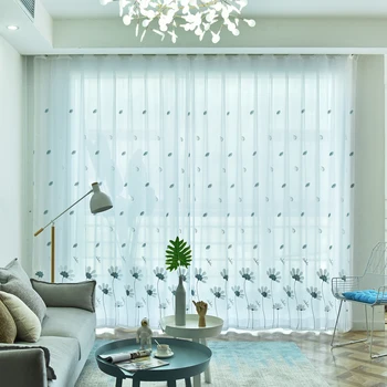 

Floral Modern Sheer Tulle Curtains for Living Room Bedroom Kitchen Voile Sheer Curtains for Window Tulle Curtains Fabrics 440&30