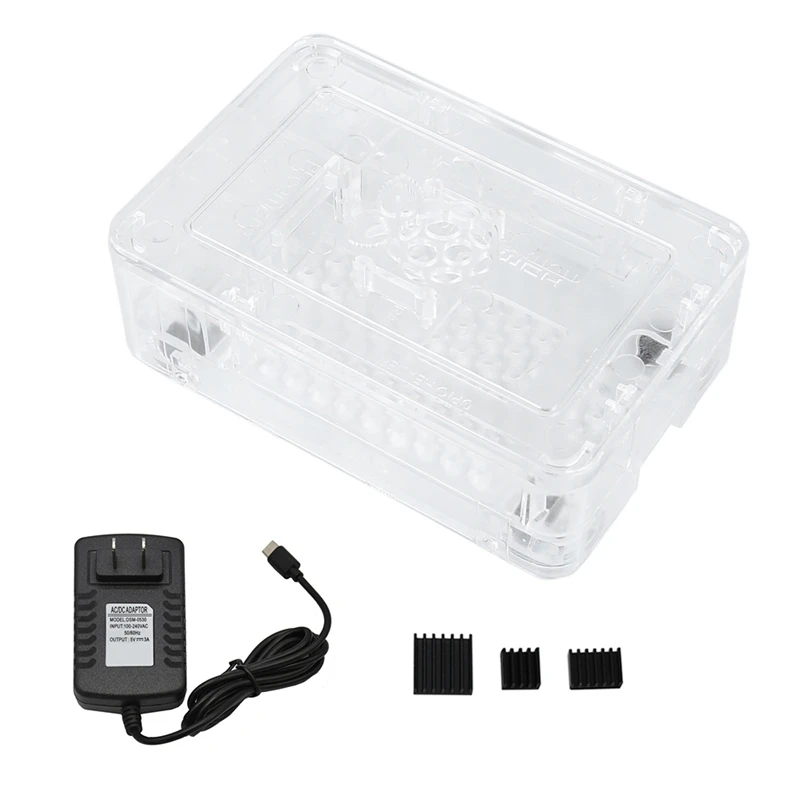 Для Raspberry Pi ABS чехол Корпус коробка с теплоотвод 5 V/3A Питание для Raspberry Pi 4B