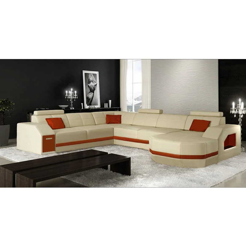 Llanura todo lo mejor uno Gran oferta casa muebles de la sala de diseño moderno sofá modular de  cuero|Sofás para sala de estar| - AliExpress
