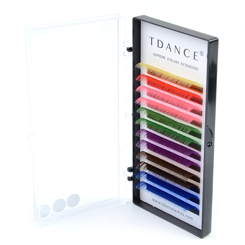 TDANCE Индивидуальные 12 рядов 7 цветов накладные ресницы для наращивания накладные Профессиональные Накладные ресницы из искусственной норки для наращивания русский объем