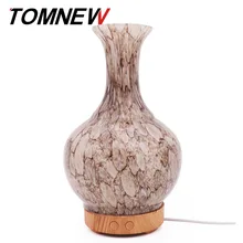 Ultrasonic Translucent Effect Vase Glass Wood Grain Aroma Diffuser New Products Gift Colorful Mini Humidifier Aroma Diffuser