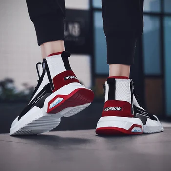 

Winter men's shoes wild high to help outdoor sports cold anti-skid wear high quality comfortable men's casual shoes