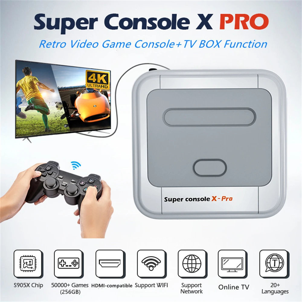 

Game Console Set-top Box Dual System TV Box 3D Two Person Nostalgic 4K High-definition Retro TV Video Game Player PSP/PS1/N64