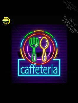 

Cafeteria neon signboard with illumination Neon Light Sign Real Glass Advertisement Sign Lighting Shops Display Pet Shop Sign