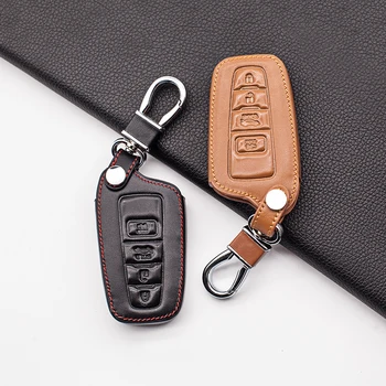 

Soft Leather Key Case For Toyota Camry CHR Corolla RAV4 Avalon Land Cruiser Prado Prius 2017 2018 2019 4 Button Remote Fob Cover