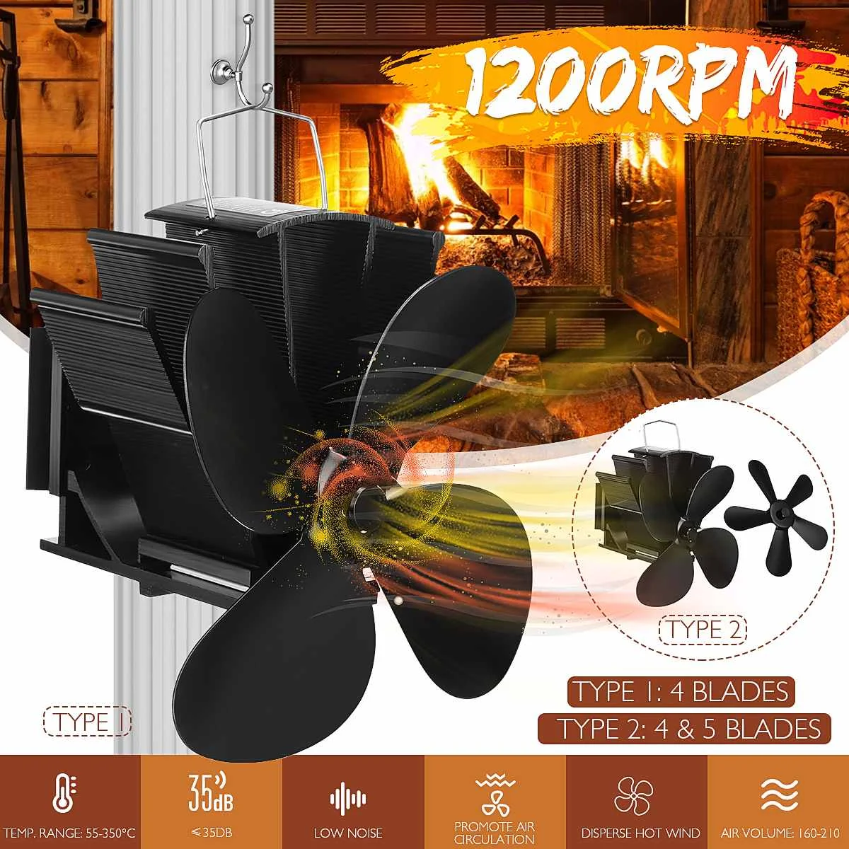 5 Fans By Your Fireplace Wood Burning Stove Or Pellet Stove Effectively