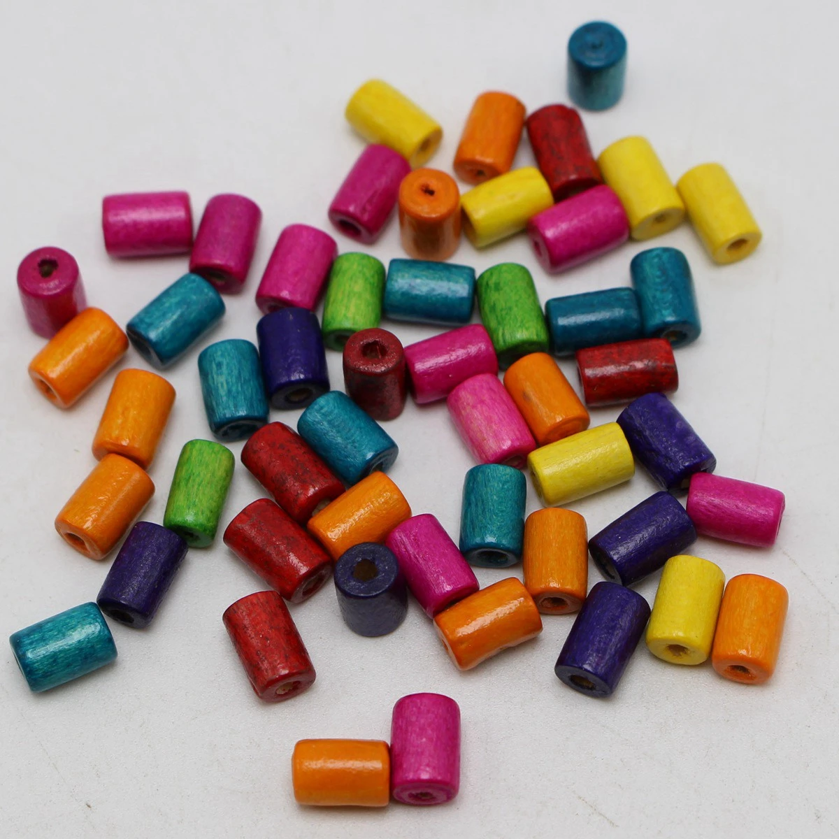 500 Mixed Color 4X8mm Tube Wood Beads~Wooden | Украшения и аксессуары