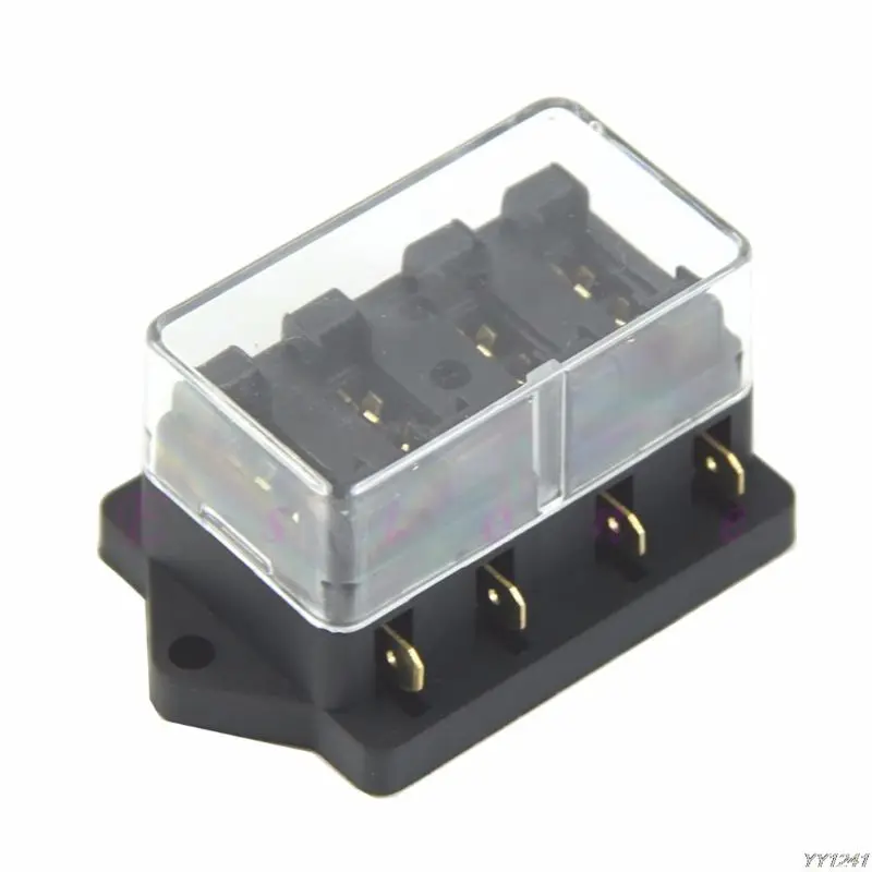 

NEW 4 WAY CAR VEHICLE CIRCUIT BLADE FUSE BOX/HOLDER STANDARD BLOCK HOLDER