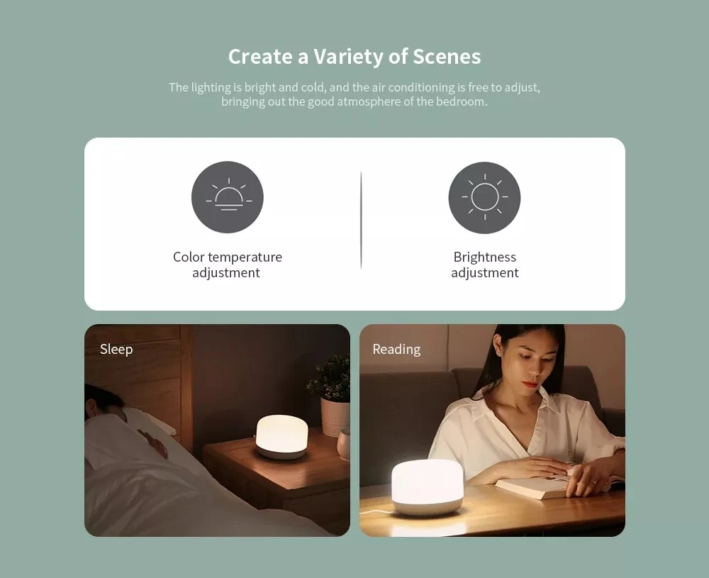 Xiaomi Mijia Yeelight прикроватная лампа WiFi/Bluetooth умный комнатный Диммируемый ночной Светильник Приложение Поддержка для Apple HomeKit спальни огни