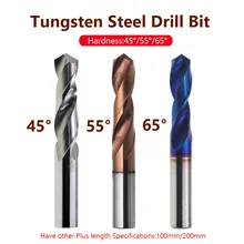Tungsten steel drill bit 1PC 1.0-20.0mm HRC45/55/65 Solid Carbide Drill Bits Twist Drill Bit For  For Hard Alloy Stainless Tool