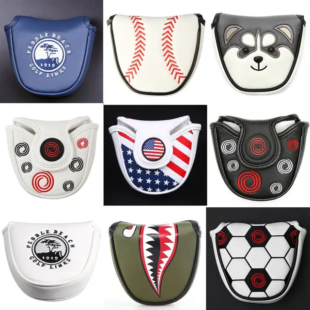 US $7.35 Magnetic Closure Customized Golf Mallet Putter Covers Headcover Synthetic Leather Multi Style Color