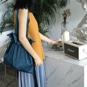 

NEW Summer New Tote Bag Fashion Ins Drawstring Shoulder Bag Smooth Satin Girl Chic Wild Handbag Big Capacity Women Bucket Bag