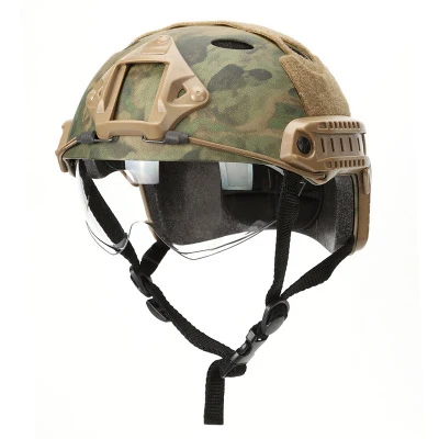 Tactical FAST PJ Helmet With Protective Goggle Glasses Military Army Airsoft Hunting Paintball Accessories CS War Game Helmet - Цвет: AT-FG