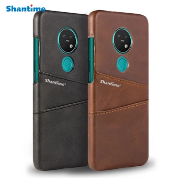 

PU Leather Back Cover For Nokia 7.2 Phone Case For Nokia 6.2 Business Card Slot Case Cover