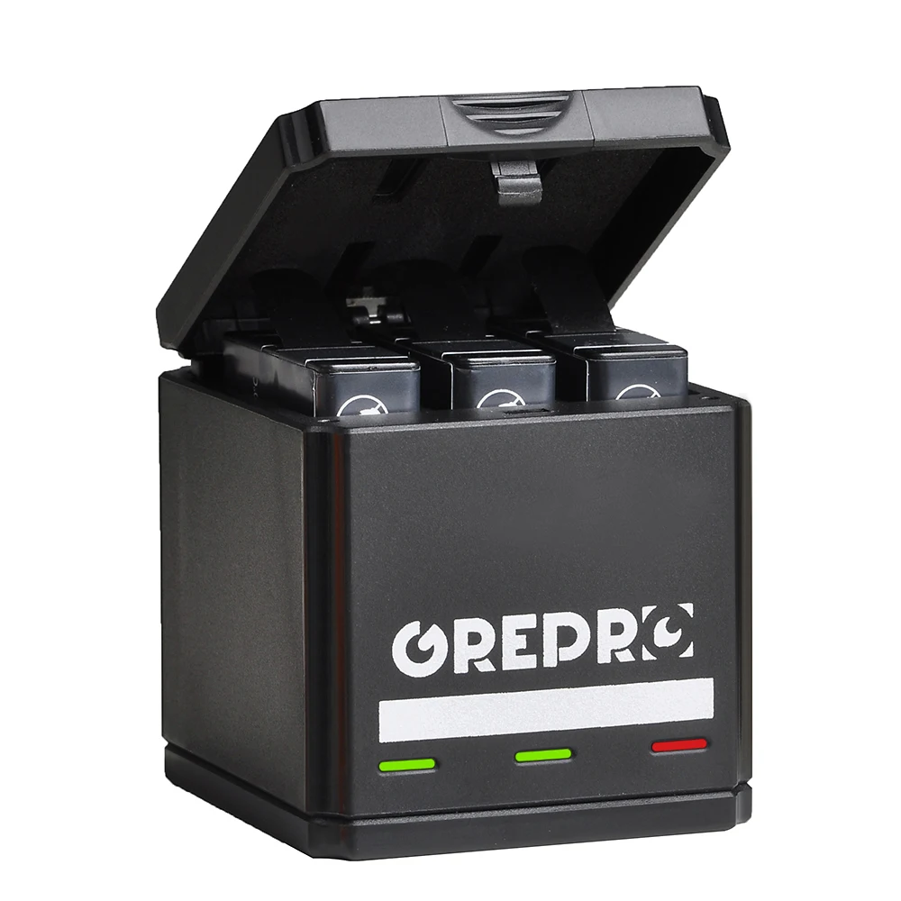 GREPRO AHDBT-501 зарядное устройство для GoPro hero 7 hero 6 hero 5 тройное зарядное устройство для Go Pro hero 7 6 hero 5 черный Аккумулятор для камеры
