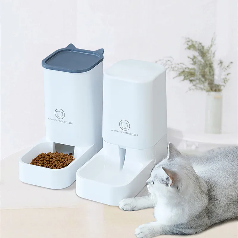 Pet Automatic Feeder for Dog Cat Water Dispenser Fountain Safety 2.1kg/3.8L Dog Cat Feeding Bowl water food Container Pet bowl