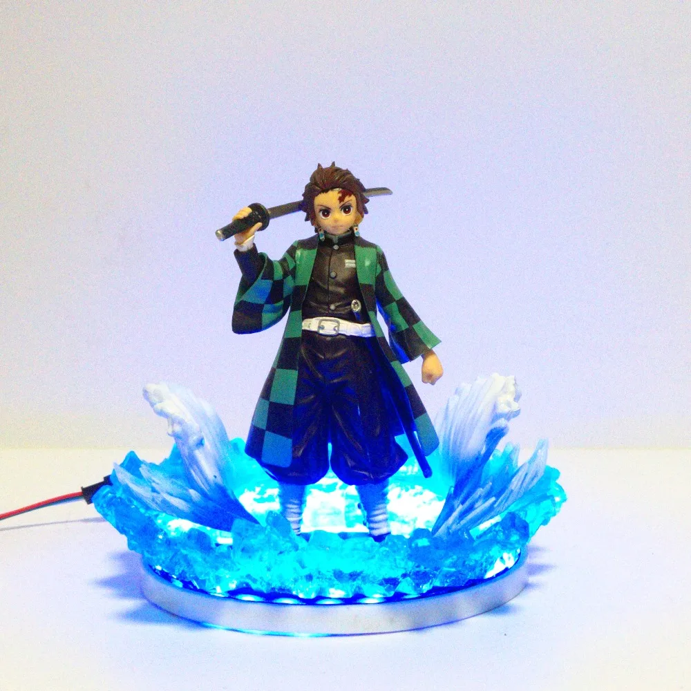 Demon Slayer Tanjirou, фигурка, светодиодная, водная сцена, фигурки, игрушка, аниме, Kimetsu no Yaiba, фигурка, Коллекционная модель, игрушки, Diorama