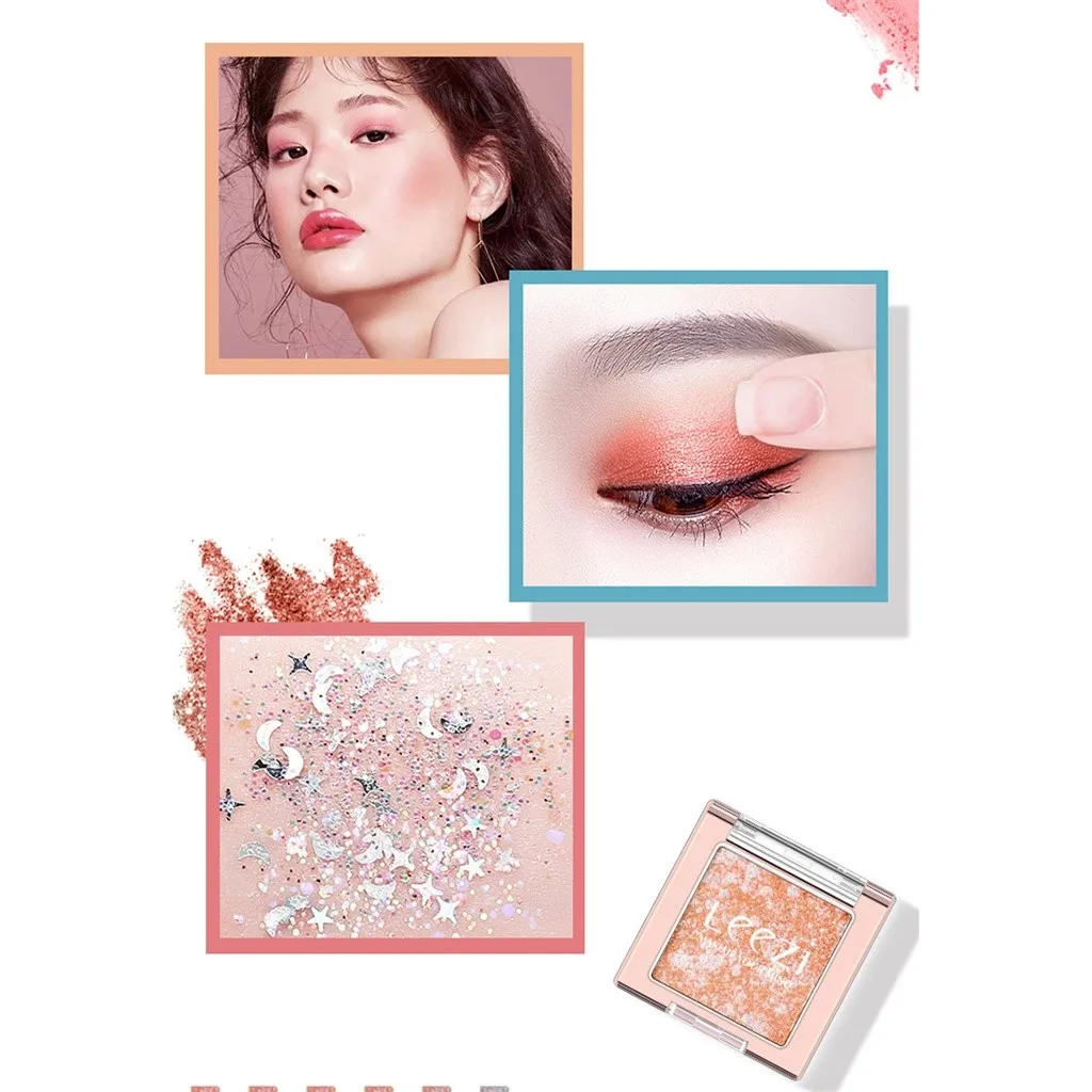 Блестящие тени для век Shimmer Eyeshadow водонепроницаемые монохромные кончики пальцев Cool Trend Eye Shadow Makeup 10 групп цветов