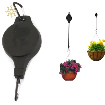 

2Pcs Retractable Basket Hanging Hook Pull Down Hanger Pulley Garden Plant Pot Pull Down Hanging Hanger Plant Pot Hooks K802