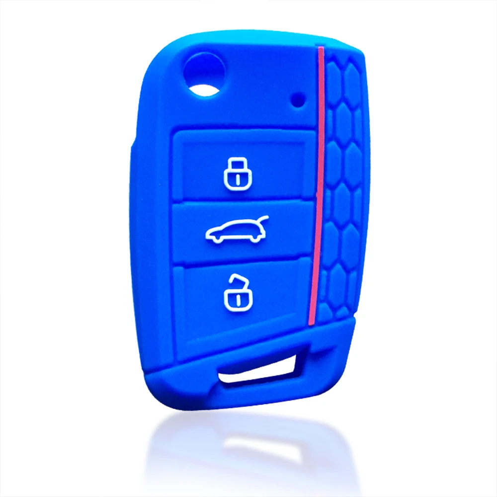 Silicone Key Case For Skoda Octavia A7 KAMIQ Rapid Karoq Fabia Seat Leon Ibiza Ateca VW Polo Golf 7 Tiguan T-Roc T6