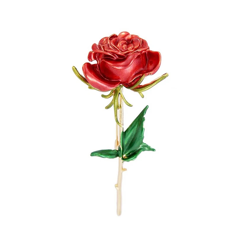 Flower-Brooches Rose-Flower Office Women Enamel Gifts Weddings Baby for Alloy 4-Color
