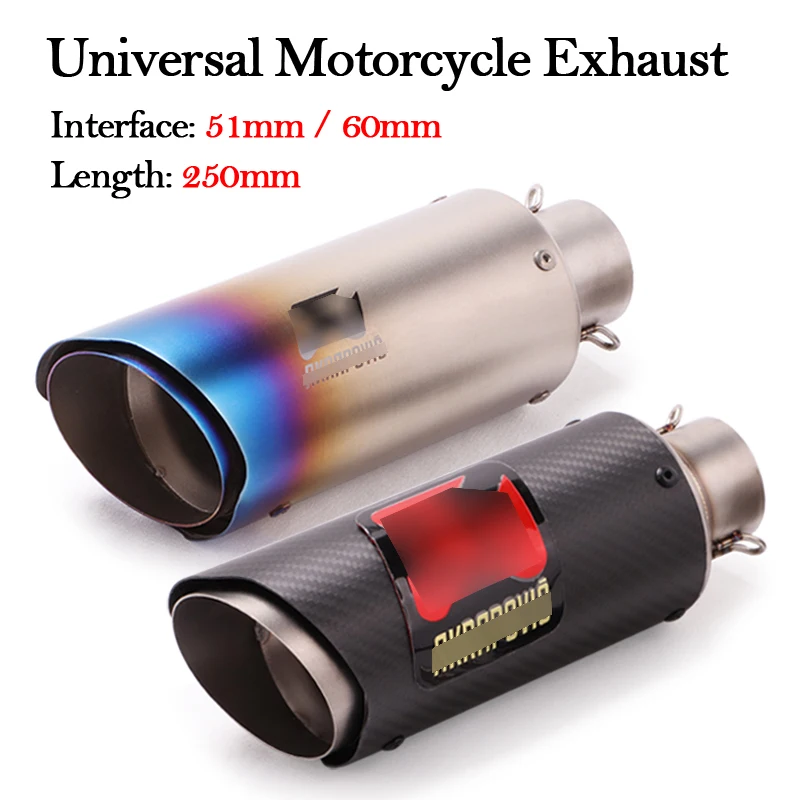 

Slip On Universal 250mm Motorcycle Exhaust Muffler Modified Escape pot echappement For Z750 Z800 Z900 1000RR Ninja650 ER6N Z650