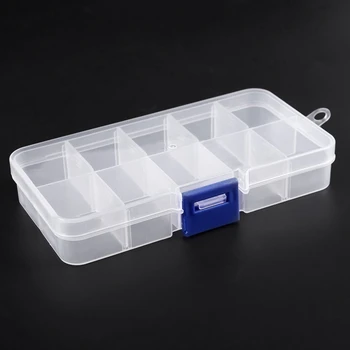 

New 1 to 10 Compartment Plastic Storage Box Transparent for Pearl pin Jewelry Tools Small Accessories