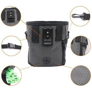 

Portable Dog Snack Bag Outdoor Training Puppy Snack Reward Waist Bag Strong Wear Resistance Pouch With Poop Bag Dispenser
