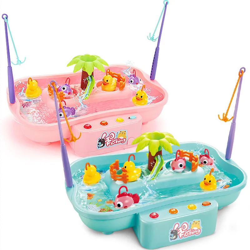 

Kuqi Episode Cycle Fishing Play with Water Children Fishing Little Duck Electric Baby Game Have Pool Plastic