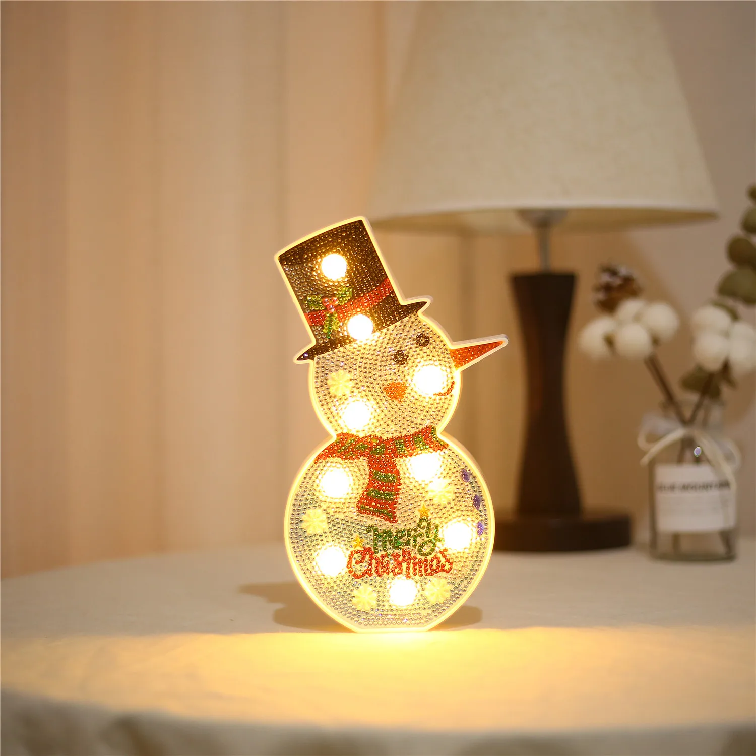 5D DIY алмаз живопись светодиодный светильник Снеговик особой формы мозаика вышивка Сова незавершенный комплект Рождественский подарок