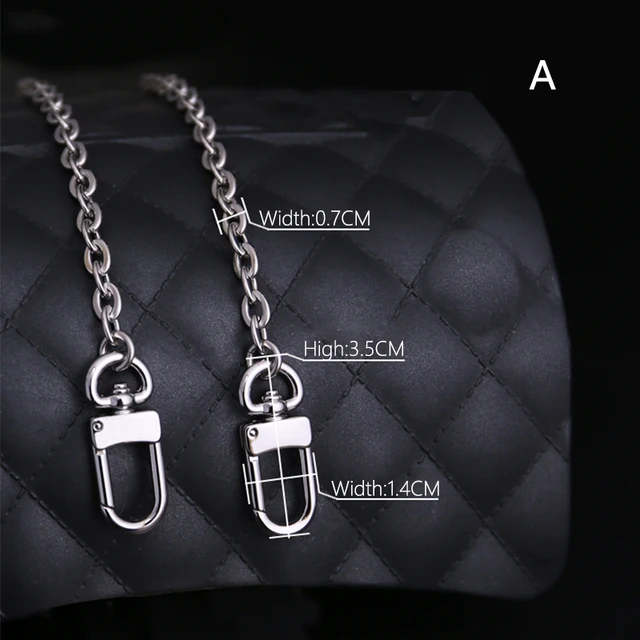 BAMADER Chain Straps High-end Woman Bag Metal Chain Fashion Bags Accessory DIY Bag Strap Replacement Luxury Brand Chain Straps Silver A 100CM