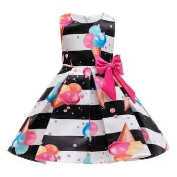 

Girl Princess Dress Bow stripe tutu Dress Children Birthday party Performance Show Costume Kids Dresses For Girls 2 4 8 10 Years