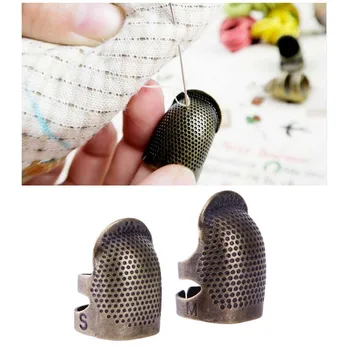 

Retro Handworking Sewing Thimble Finger Protector Needlework Metal Brass Sewing Thimble Household DIY Sewing Tools Accessories