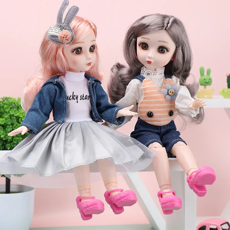

30 cm 6 points doll princess dress up clothes set gift box 12 inch bjd joint doll wholesale