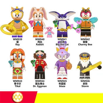 

8pcs/set Sonic Toy Building Blocks Boom Rare Dr Eggman Shadow Action Figure Dolls Kids Gift