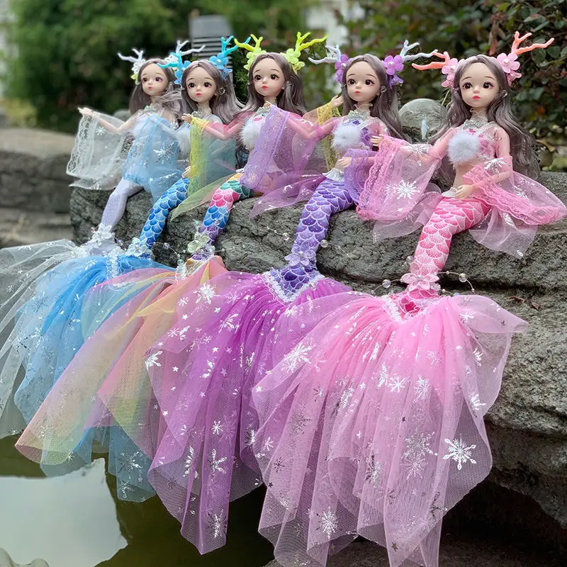 

45cm Girl BJD Dolls Toys Mermaid Doll 13 Joints Movable Cute Mermaid Bjd Doll DIY Dress up Toy Children's Toy Kid Christmas Gift