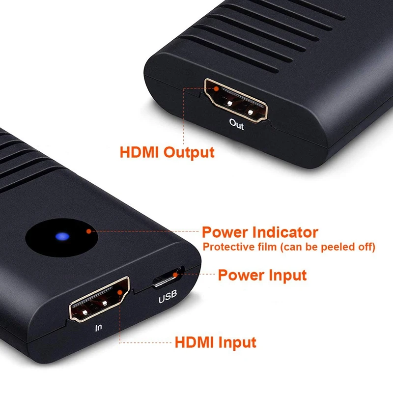 Усилитель сигнала ретранслятора HDMI 2,0, усилитель HDMI 4K Mini HDMI удлинитель Ретранслятор поддержка 4K x 2 K, 3D, 1080 P, быстрый и без потерь T