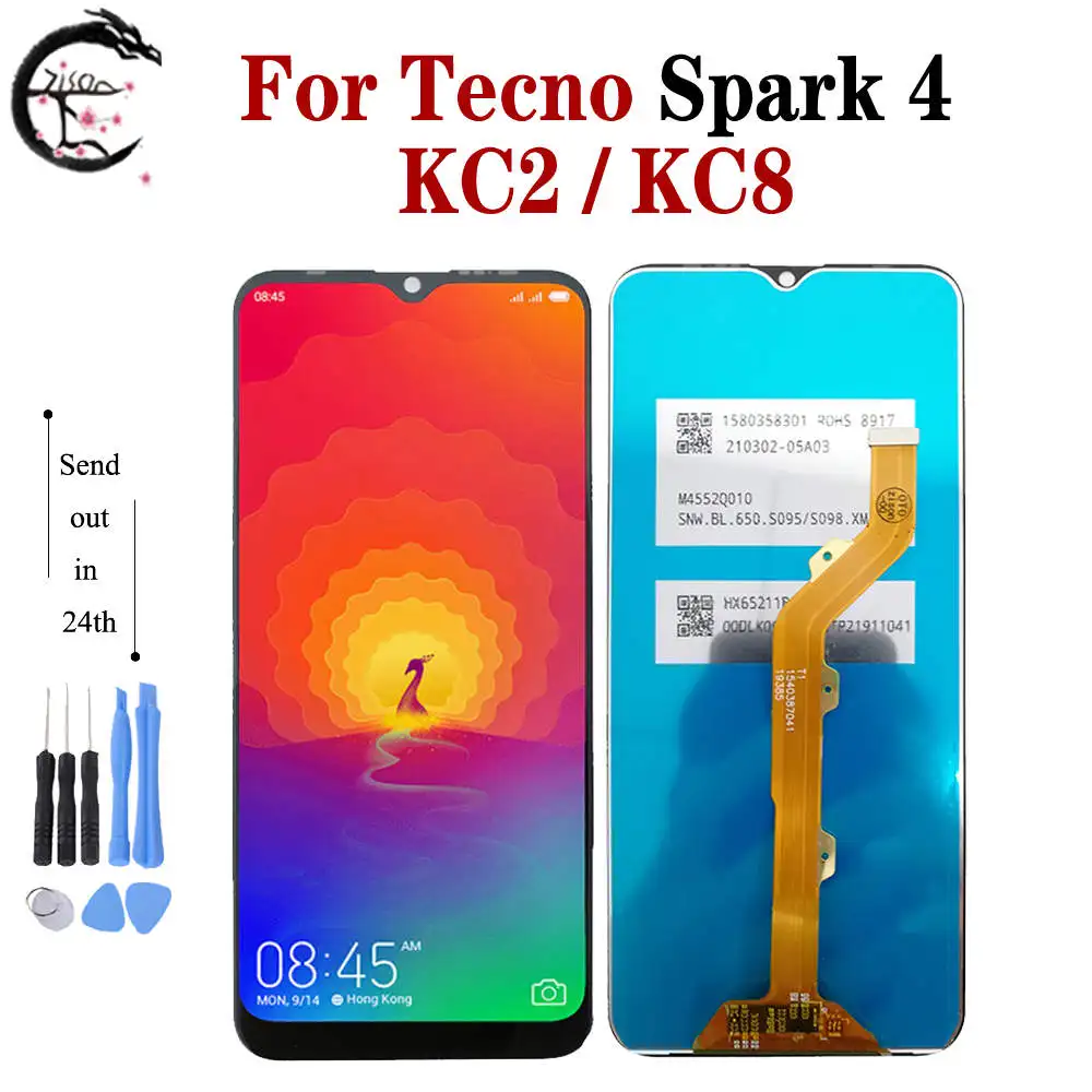 ЖК-дисплей 6 52 дюйма для Tecno Spark 4 KC2 KC8 сенсорный экран с дигитайзером в сборе