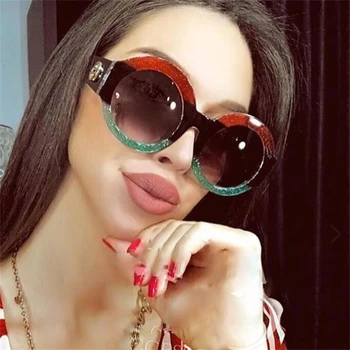 

2020 Oversized Round Sunglasses WomenTrendy Eyewear Fashion Red Sun Glasses Men Brand Designer Luxury Leopard Glasses UV400