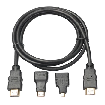 

3 in 1 High Speed HDMI to Mini/Micro HDMI Adapter Cable Photos Videos for PC HDMI TV PS4 Tablet Notebook Mini HDMI for Nokia N8