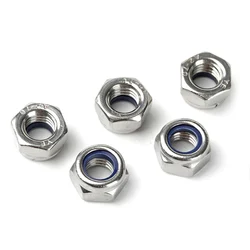 170PCS M3 M4 M5 M6 M8 M10 M12 304 Stainless Steel Hexagon Nylon Lock Nuts Set Furniture Bolts Kit